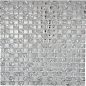 Preview: Mosaik Fliese Glasmosaik Silber Klar Fliesenspiegel Wand Küche Badfliese - 92-0218