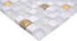 Preview: Mosaique de verre Pierre naturelle Rustique blanc or mat brillant - 92-640