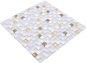 Mobile Preview: Glasmosaik Naturstein Rustikal weiß gold matt glänzend - 92-640