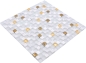 Preview: Mosaique de verre Pierre naturelle Rustique blanc or mat brillant - 92-640