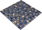 Preview: Mosaico mezcla piedra translucida negro con oro brillante - 10 hojas de mosaico