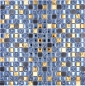 Preview: Mosaico mezcla piedra translucida negro con oro brillante - 10 hojas de mosaico