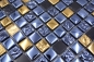 Preview: Mosaico mezcla piedra translucida negro con oro brillante - 10 hojas de mosaico