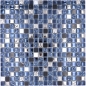 Preview: Mosaico mezcla piedra translucida negro con plata brillante - 10 hojas de mosaico