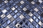 Preview: Mosaico mezcla piedra translucida negro con plata brillante - 10 hojas de mosaico
