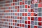 Preview: Mosaique Carre Mosaique de verre Resin mix rouge rose blanc mat Mix translucide brillant