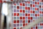 Preview: Mosaique Carre Mosaique de verre Resin mix rouge rose blanc mat Mix translucide brillant