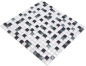 Preview: Mosaique Carre Mosaique de verre Pierre mix super blanc mat noir Mix translucide blanc gris brillant