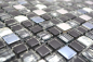 Preview: Mosaico cuadrado mosaico de vidrio mezcla de acero negro mezcla de vidrio translucido acero inoxidable brillante