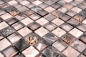 Preview: Mosaique de verre Pierre naturelle Mosaique beige marron aspect emperador 92-1303