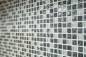 Preview: Mosaico cuadrado de vidrio mosaico de piedra mezcla gris translucido brillante