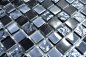 Preview: Mosaique Carre Mosaique de verre Pierre mix gris noir Mix translucide brillant