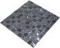 Preview: Mosaique Mix pierre translucide gris noir brillant - 10 feuilles de mosaique