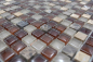 Preview: Mosaique Carre Mosaique de verre Pierre mix brun Mix translucide brillant