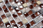 Preview: Mosaique Carre Mosaique de verre Pierre mix brun Mix translucide brillant