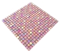Preview: Mosaico cuadrado vidrio mosaico piedra acero mezcla rojo rosa oro mezcla translucido acero inoxidable brillante