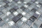 Preview: Mosaique Carre Mosaique de verre Pierre mix claire gris argent Mix translucide brillant