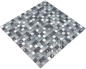 Preview: Mosaique Carre Mosaique de verre Pierre mix claire gris argent Mix translucide brillant