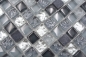 Preview: Mosaique de verre Pierre naturelle Rustique gris antique argent 92-0208