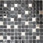 Preview: Mosaique de verre Bordures Anthracite argente bleu - 88-0322