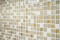 Preview: Mosaico de vidrio piedra natural rustico antiguo blanco oro mate beige brillante 92-1201