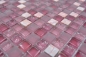Preview: Mosaique Carre Mosaique de verre Pierre mix rose Mix translucide brillant