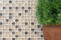 Preview: Mosaico de vidrio Mosaico de resina Adorno Antiguo beige mate dorado 92-1207