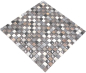 Preview: Mosaico cuadrado de vidrio mosaico de piedra mezcla translucido beige marron gris negro brillante