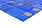 Preview: Mosaique de verre Carreau argente blanc bleu ciel bleu signal - 88-0417