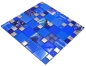 Mobile Preview: Glasmosaik Mosaikfliese Silber Weiß Lichtblau Himmelblau Signalblau Fliesenspiegel - 88-0417