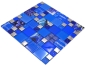 Preview: Mosaique de verre Carreau argente blanc bleu ciel bleu signal - 88-0417