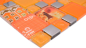 Preview: Mosaique de verre Carreau argente orange fonce jaune soleil - 88-0817