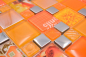 Preview: Mosaique de verre Carreau argente orange fonce jaune soleil - 88-0817