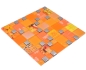 Preview: Mosaique de verre Carreau argente orange fonce jaune soleil - 88-0817