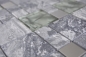Preview: Piedra natural mosaico de vidrio mosaico de marmol azulejos de acero inoxidable gris plata antracita azulejo backsplash pared cocina cuarto de bano - 88-0204