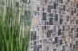 Preview: Mosaico combinacion vidrio mosaico acero mezcla negro estructura mezcla translucido acero inoxidable combinacion look plata brillante