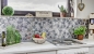 Preview: Mosaico combinacion vidrio mosaico acero mezcla negro estructura mezcla translucido acero inoxidable combinacion look plata brillante