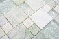 Preview: Pierre naturelle Mosaique de verre Marbre Carreaux de mosaique gris clair gris-vert blanc avec piqure Carreaux muraux - 88-MC639