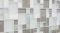 Preview: Mosaico combinacion vidrio mosaico piedra mezcla blanco mate gris mezcla translucido combinacion look