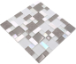 Preview: Mosaico combinacion vidrio mosaico piedra mezcla blanco mate gris mezcla translucido combinacion look