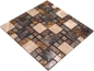 Preview: Combinacion de mosaico de vidrio mosaico de piedra mezcla beige marron translucido combinacion aspecto brillante
