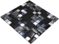 Preview: Combinacion de mosaico de vidrio mosaico de acero negro mezcla de vidrio translucido combinacion de acero inoxidable aspecto brillante