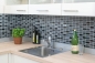 Preview: Mosaique Rectangle Mosaique de verre Pierre mix gris noir Mix translucide aspect croise brillant