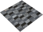 Preview: Mosaique Rectangle Mosaique de verre Pierre mix gris noir Mix translucide aspect croise brillant