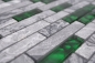 Preview: Mosaico compuesto de vidrio mosaico de piedra mezcla gris con verde mezcla translucida albanileria mirada brillante