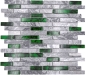 Preview: Mosaico compuesto de vidrio mosaico de piedra mezcla gris con verde mezcla translucida albanileria mirada brillante