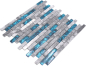 Preview: Mosaique composite Mosaique de verre Pierre mix grise avec bleu Mix translucide Aspect de raccord de mur brillant