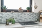 Preview: Glasmosaik Stäbchen Riemchen Edelstahl silber grau Fliesenspiegel - 87-MV698