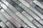 Preview: Glasmosaik Stäbchen Riemchen Edelstahl silber grau Fliesenspiegel - 87-MV698