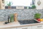 Preview: Mosaico di vetro pietra naturale tondini di marmo mosaico di acciaio inox grigio antracite argento alzatina da parete WC - 87-MV778 - Kopie